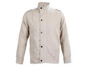 Fashion Mens Stand Collar Cotton Outwear Coats Casual Jackets Beige 3XL