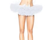Adult Dance Tutu Petticoat Layered Organza Lace Mini Skirt White