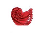 THZY Winter Women Trendy Wrap Fashionable Scarf Wool Blends Soft Warm Long Large Shawl Tassels Big Red