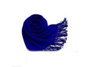 THZY Winter Women Trendy Wrap Fashionable Scarf Wool Blends Soft Warm Long Large Shawl Tassels Royal blue
