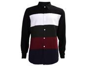 New Fashion Long Sleeve Cotton Patchwork Slim Fit French Cuff Casual Male Shirt Clothes Black Sleeves 2XL