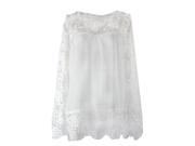 Autumn Fashion Women White Lace Chiffon Flower Hollow out Crochet Long Sleeve Shirts Casual Feminine Blouses 5XL