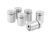 THZY 6 Pcs 19mm x 25mm Stainless Steel Frameless Standoff Clamp Hardware for Glass
