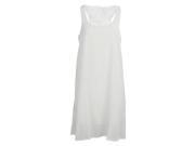 White Summer Women Casual Bow Strapless Sleeveless Chiffon Dresses Clothing L