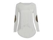 White Autumn Female Fashion Long Sleeve Shirts Sexy Open Back Backless Slim Casual Blouses Tops M