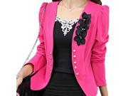 New blazer female slim outerwear blazer elegant spring autumn outerwear coat women ladies jacket clothes rose red 3XL