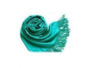 Winter Women Trendy Wrap Fashionable Scarf Wool Blends Soft Warm Long Large Shawl Tassels Lake Green