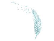 Left flying feather wall stickers home decor home decoration wallpaper wall sticker Blue