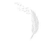 Left flying feather wall stickers home decor home decoration wallpaper wall sticker White