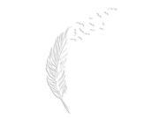 Right flying feather wall stickers home decor home decoration wallpaper wall sticker White