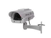 Outdoor Indoor Solar Powered CCTV Dummy Security Camera Fake Cam with Flash LED White