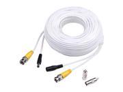 100ft Video Power Cables BNC RCA Security Camera Extension White Wires Cords for CCTV DVR Surveillance System