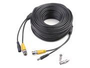 100ft Video Power Cables BNC RCA Security Camera Extension Black Wires Cords for CCTV DVR Surveillance System