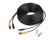 150ft security camera video power extension cable wire cord for CCTV DVR CCD Security Cameras Surveillance System with BNC to RCA Adaptor Black