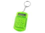 THZY Clear Green Plastic 8 Digits LCD Display Mini Calculator w Keyring
