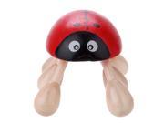 Ladybug Six Feet wooden Massager Massage head Beetle Red