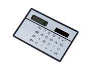 THZY New White Solar Powered Calculator credit card sized Slimline travel Outdoor