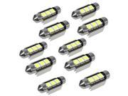 THZY 10X 36MM Bulb Lamp 3 LED 5050 SMD CANBUS White Car Dome