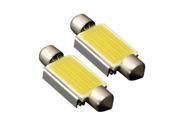 SODIAL A pair of double tip COB C5W 12 LED White light License plate lamp 31MM