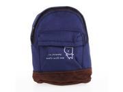 Canvas Bag Pocket Wallet Card Holder Shape Dark Blue Bear Backpack