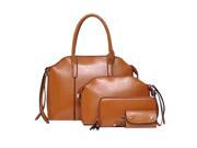 fashion Ms. retro oil wax leather bag portable diagonal package shoulder bag mother and child Brown