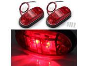 2 x Bulb Lamp LED Red Light Side Car Pirana Trucks