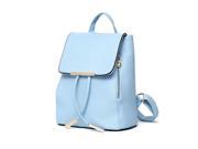 SODIAL women fashion PU leather backpacks high quality tassel hasp preppy style school shoulder bags teenage girls sport candy solid color cute backpack Blue