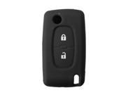 SODIAL 2 Button Remote Key Case Holder Protect Cover For Peugeot 206 207 307 308 Silicone Black
