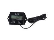 Digital LCD engine hour meter tachometer Tach gauge for race bikes Black