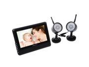 7 inch TFT Full Color Baby Monitor 4CH Quad DVR Monitor system 2x 2.4G Digital Wireless Cameras