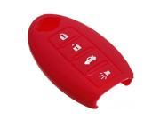 THZY 4 Buttons Remote Key Fob Case Silicone Cover For Nissan Altima Maxima Murano Red