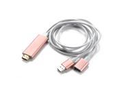 3 in 1 HDMI Cable 6.5 Feet 2 Meter Long Adapter For MicroUSB Lighting Type c Rose Gold