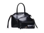 fashion Ms. retro oil wax leather bag portable diagonal package shoulder bag mother and child Black