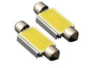 SODIAL A pair of double tip COB C5W 12 LED White light License plate lamp 41MM