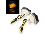2 x Flashing LED Rear Lamps 12 LED DC 12V Yellow for Moto