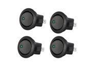 SODIAL 4 PCS Rocker Switch with an LED Indicator Green