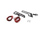THZY for car L type LED daylight fog lights six consecutive left and right 1 set with 1.5m wires Black