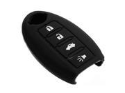 THZY 4 Buttons Remote Key Fob Case Silicone Cover For Nissan Altima Maxima Muran Black
