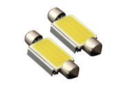 SODIAL A pair of double tip COB C5W 12 LED White light License plate lamp 36MM