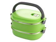 THZY Insulated Lunch Box Stainless Steel Food Storage Container Thermo Server Essentials Thermal Double Layer Green