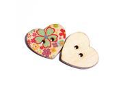 THZY Clothe Button Mixed Wood Colorful 100 pieces 25mm with 2 holes