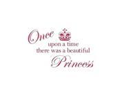 SODIAL Beautiful Princess Crown Wall Sticker Decals Girls Room Decor Vinyl rose red