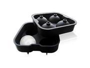 THZY Black 1 set of 2 molds plastic ball shaped ice cubes trays ice cubes with 4 compartments 12x12cm