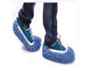 THZY Multi Function Chenille Fibre Washable Dust Mop Slippers Cleaning Shoes Blue