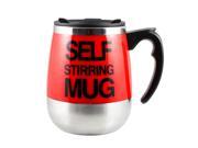 THZY Oval Stainless steel Mug automatic stirring mug Automatic stirring 350ml with lid Handle button design Keep warm red