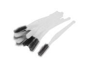 THZY 18cm Long White Plastic Handle Stainless Steel Wire Clean Brush 10 Pcs