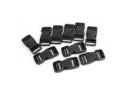 THZY 10 Pcs 1 Packbag Black Plastic Side Quick Release Buckle Replacement