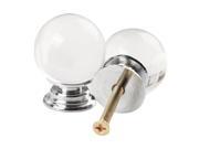 8pcs Diameter 30mm Clear Round Ball Crystal Glass Cabinet Knob Cupboard Drawer Pull Handle Come with 3 Kinds of Screws