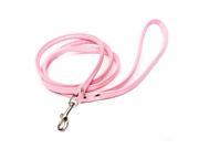 Pink leather leash for small dog cat pet 1cmX120cm