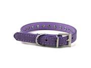 Pet Dog Cat Leatherette Crystal Rhinestone Collar Size S purple